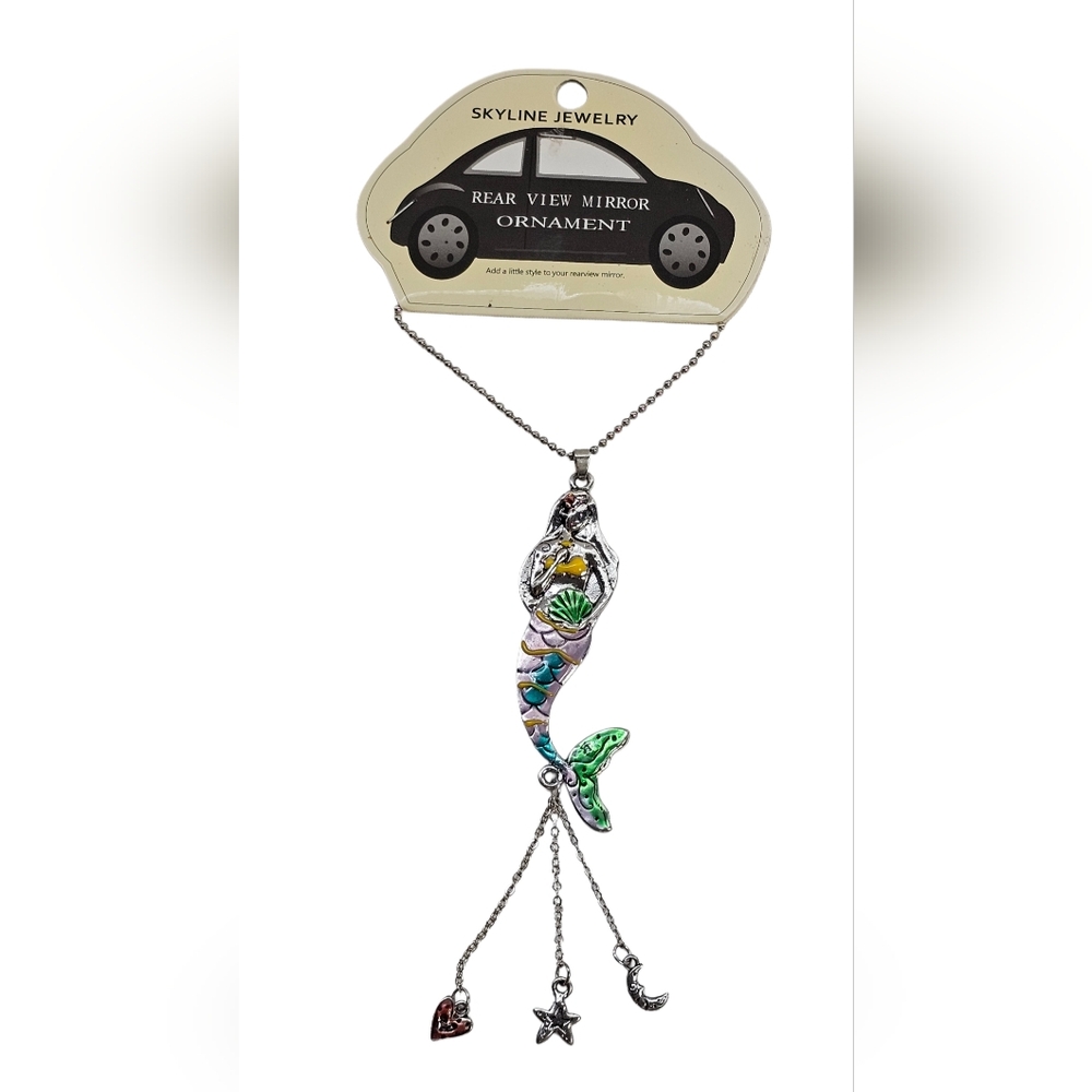 Skyline Jewelry Mermaid Rear View Car Mirror Ornament Charm Heart Moon Starfish